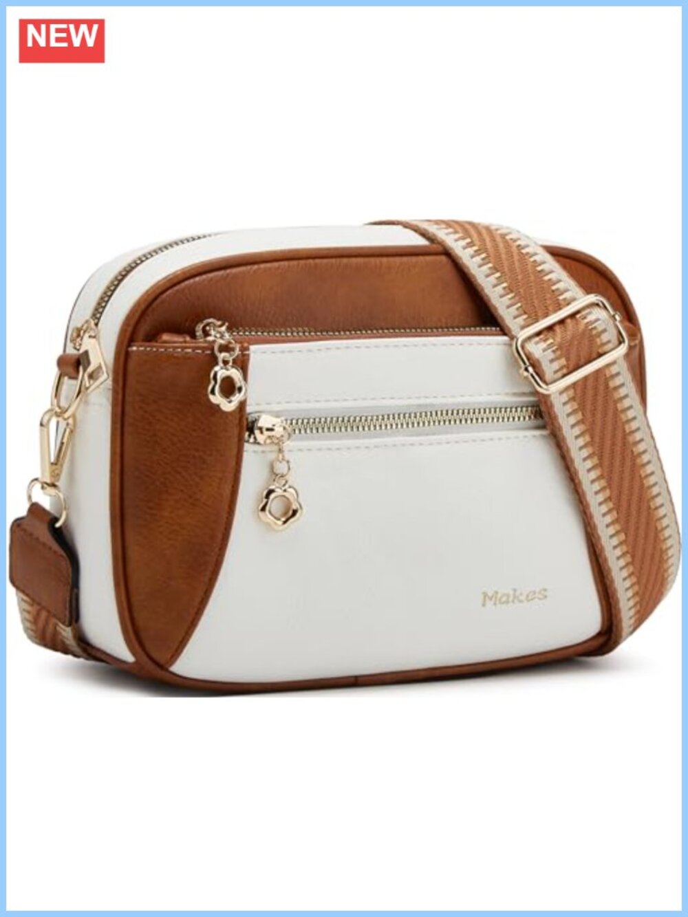Small PU Leather Crossbody Bag for Women Water Resistant Sling Purse